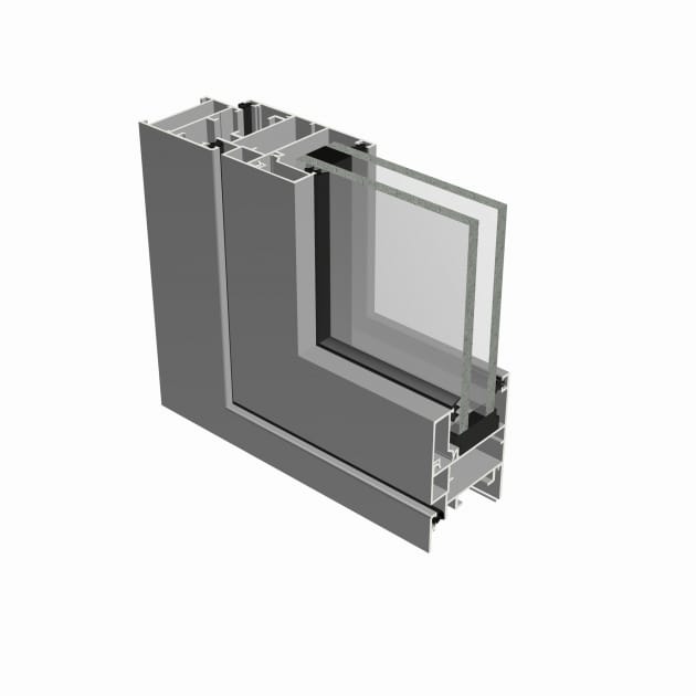 AluK 40N casement window system cross section
