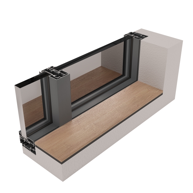 AluK C87K-CS NI Minimal Infineo casement cross section
