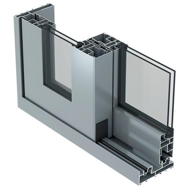 AluK SC140 sliding and lift and slide cross section