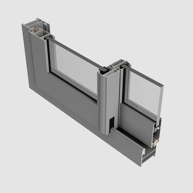 AluK SC40 sliding window cross section