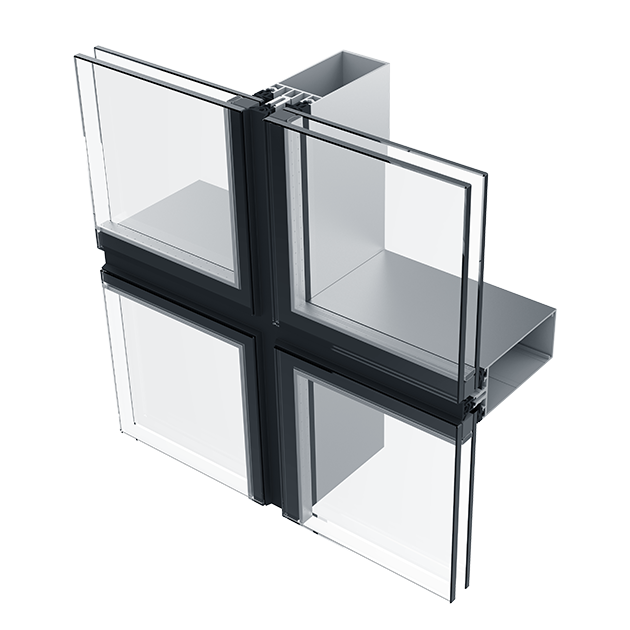 AluK SG50 structural glazing curtain wall cross section
