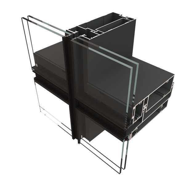 AluK W75U unitised curtain wall cross section